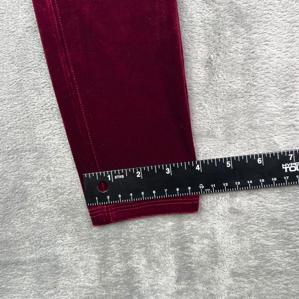 Spanx Velvet Leggings Womens Small Rich Burgundy Solid High Waisted Luxe Stretch - Picture 7 of 12